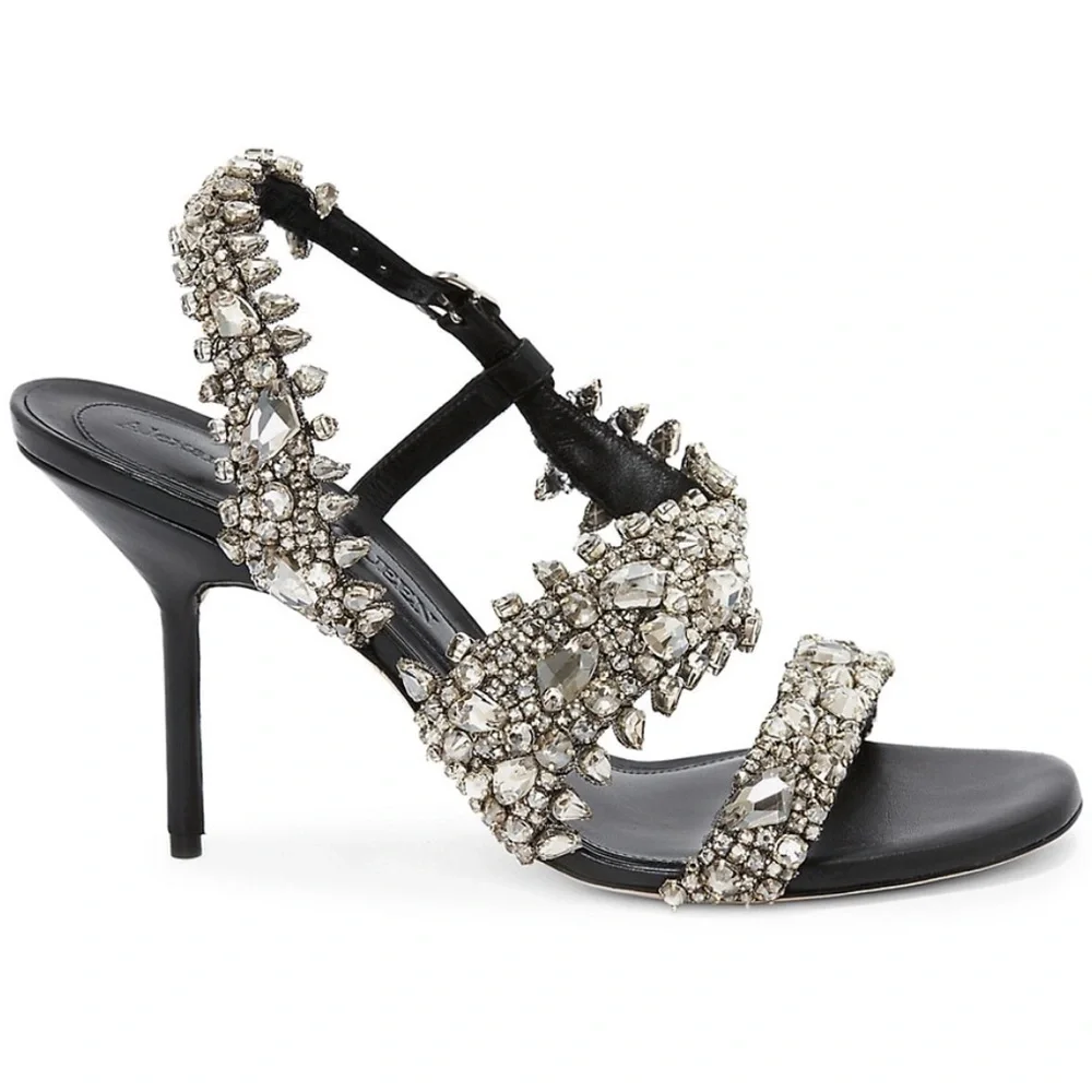 Alexander McQueen Crystal-Embellished High-Heel Sandals - Picture 5 of 11